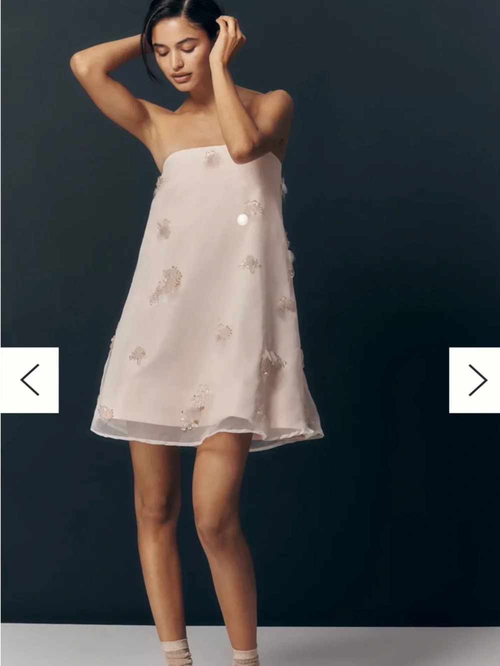 Anthropologie Maeve Strapless Scattered Embellished Mini Dress - Picture 3 of 8